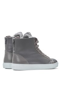 Sneakers leather muton natural fur gray winter back coocoomos sportbačiai žieminiai natūralus kailis oda pilki galas