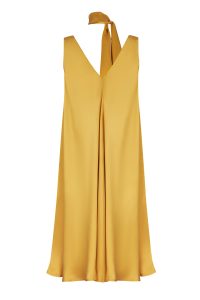 Yellow silk dress woman dress ecological fabric coocoomos geltona šilko suknele ekologiskas audinys tunika