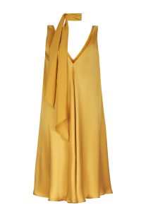 Yellow silk dress woman dress ecological fabric coocoomos geltona šilko suknele ekologiskas audinys tunika 2