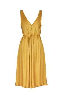 Yellow silk dress woman dress ecological fabric coocoomos geltona šilko suknele ekologiskas audinys tunika 3