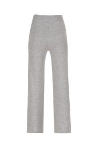 Coocoomos Cashmere trousers gray color natural fabric ecological fabric knitted trousers luxury kelnės naturalus audinys kasmyro vilna ekologiskas audinys pilkos spalvos nugara