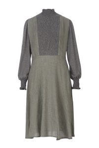 Coocoomos gray wool dress woman dress ecological fabric pilka suknele ekologiskas audinys