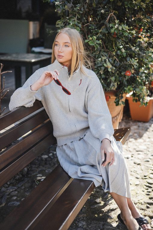 Naomi cotton sweater grey