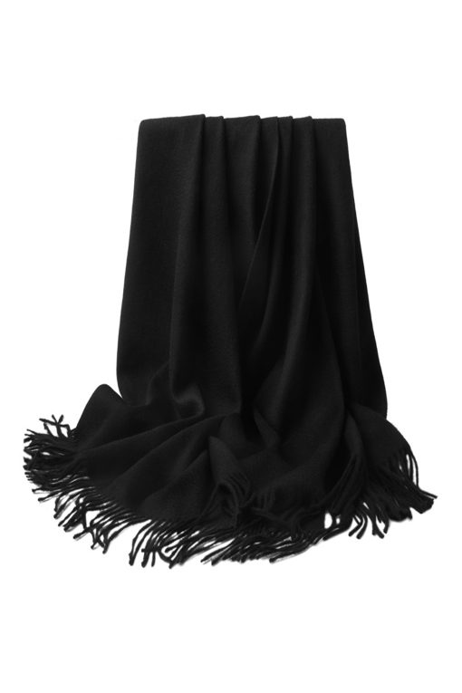 Black lambs wool scarf