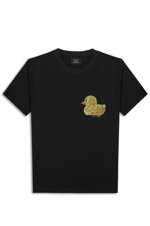 Iconic small duck by Ettoja black t-shirt