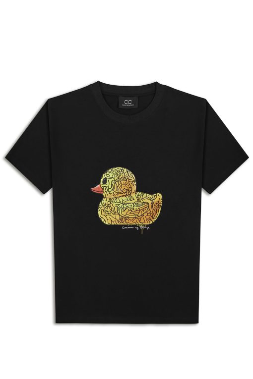 Iconic duck by Ettoja black t-shirt