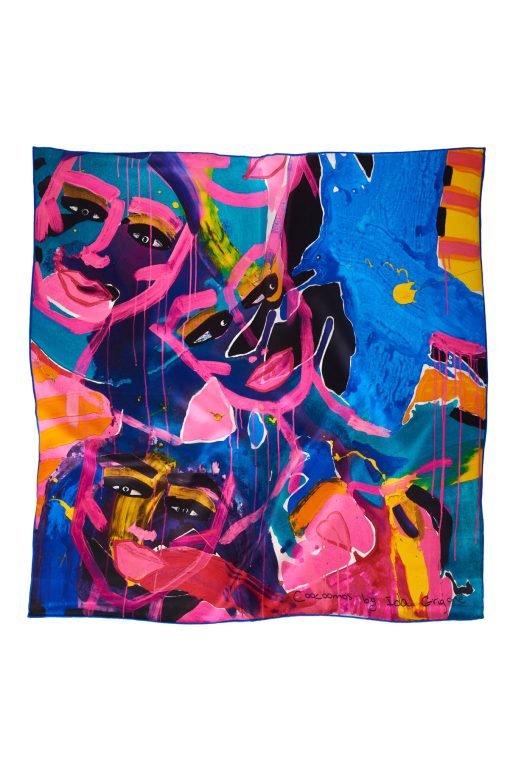 Fly Coocoomos by Ida Grigonė limited edition silk scarf