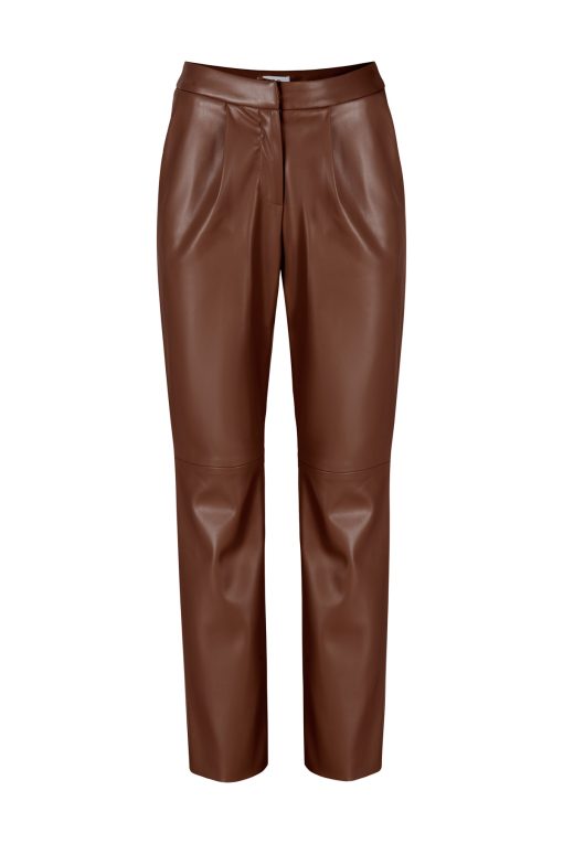 Brown leather trousers