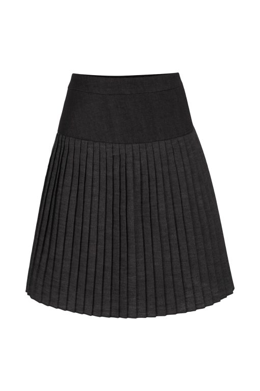 Pleated jeans skirt