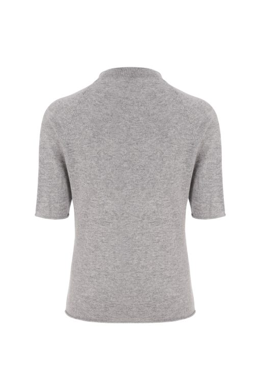 Claudia knitted cashmere top gray