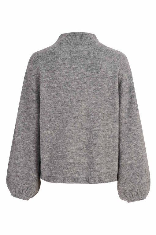 Zipper mohair sweater gray