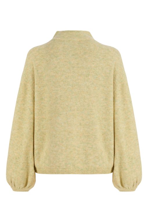 Zipper mohair sweater yellow