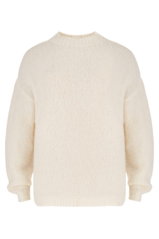 White mohair sweater