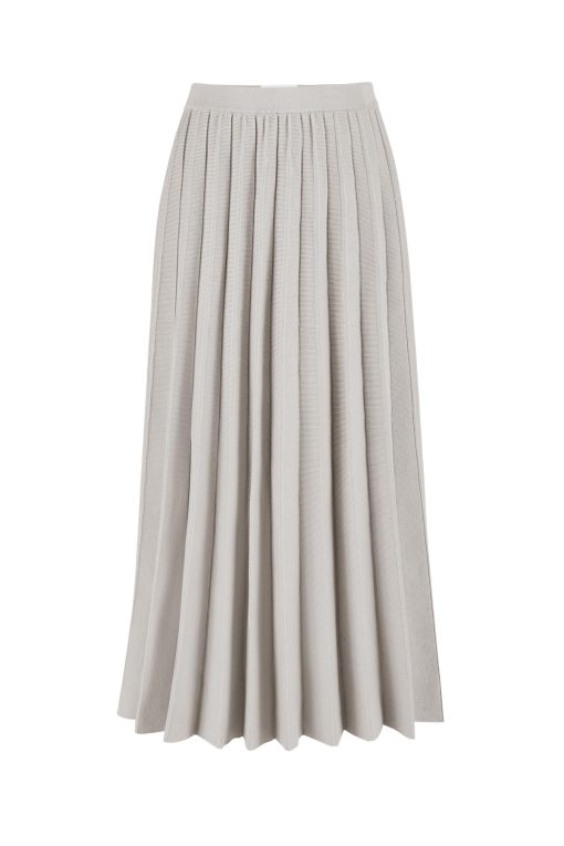 Pino pleated cotton skirt grey