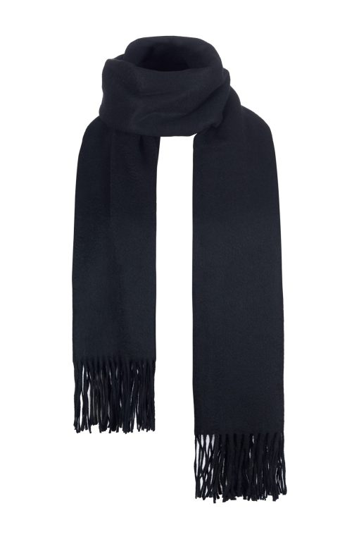 Black lambs wool scarf