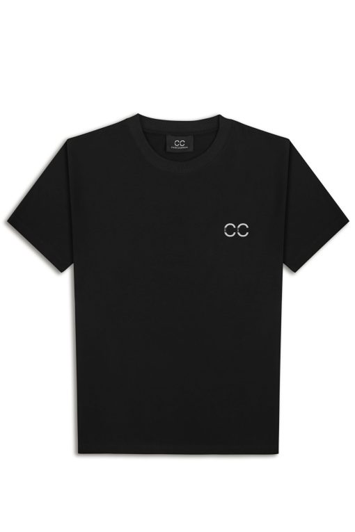 Coocoomos black cotton t-shirt