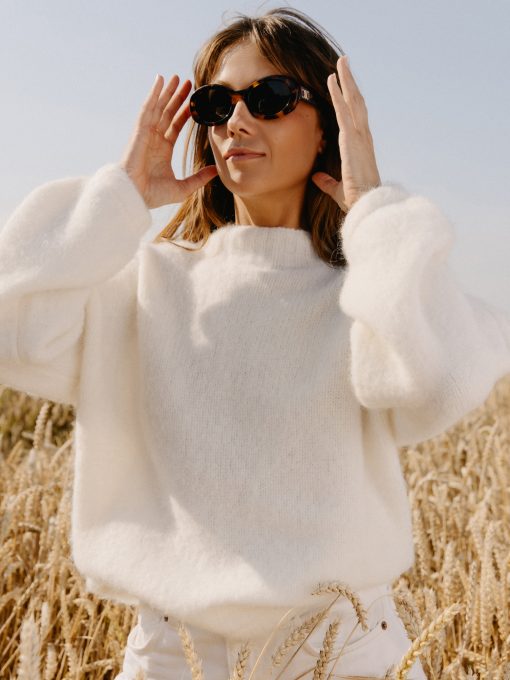 White mohair sweater