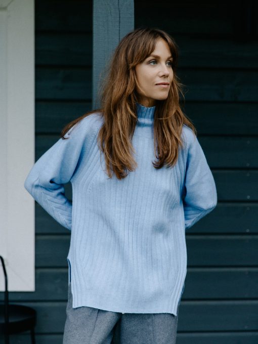 Ice blue cashmere sweater