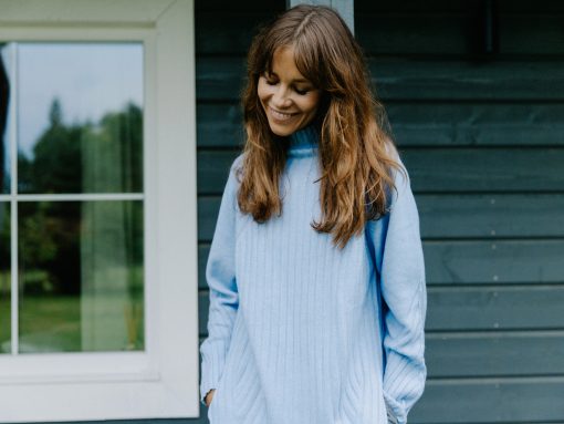 Ice blue cashmere sweater