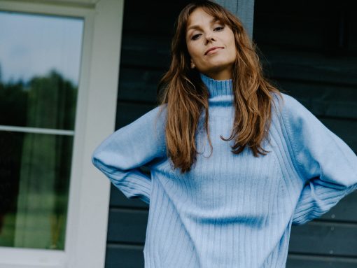 Ice blue cashmere sweater