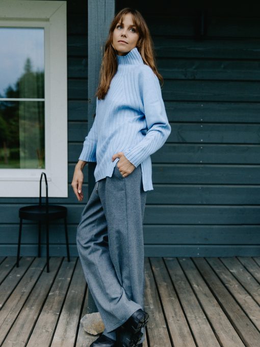 Ice blue cashmere sweater