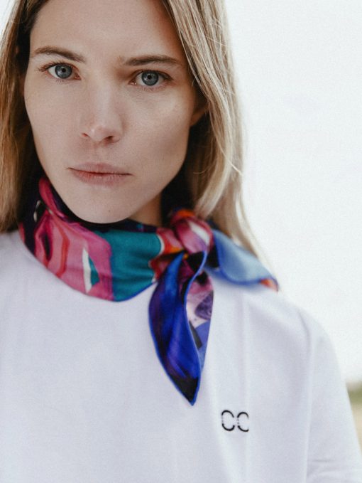 Fly Coocoomos by Ida Grigonė limited edition silk scarf