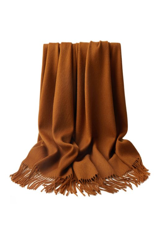 Golden camel lambs wool scarf