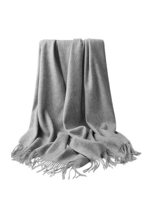 Gray lambs wool scarf