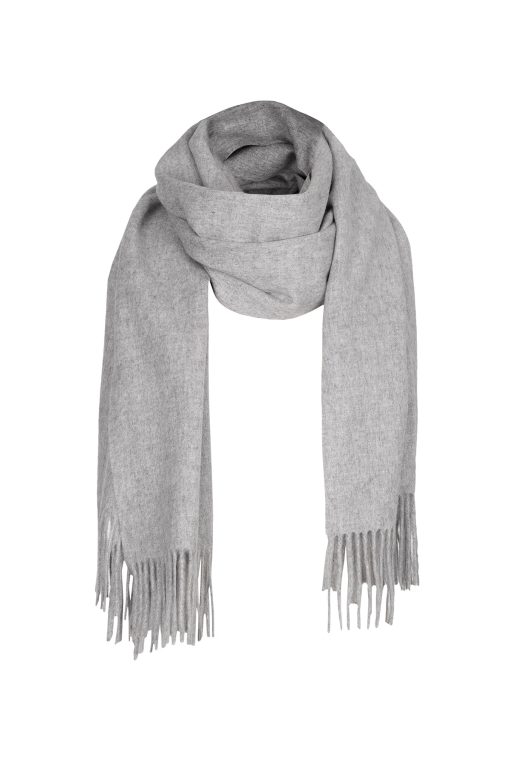 Gray lambs wool scarf