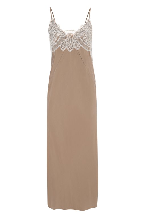 Slip dress with crochet
