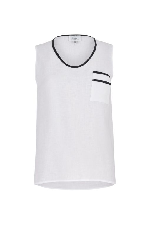 Kriss linen tank top white