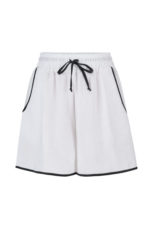 Kriss linen shorts white