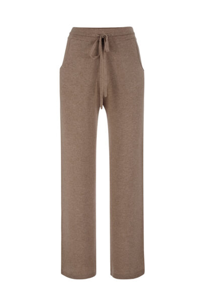 Cosy cashmere trousers taupe