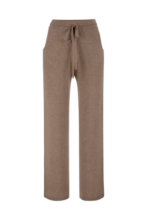 Cosy cashmere trousers taupe