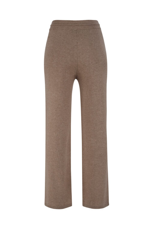 Cosy cashmere trousers taupe