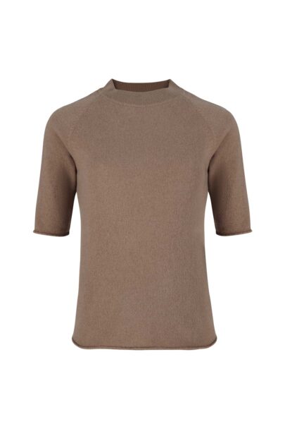 Claudia knitted cashmere top taupe