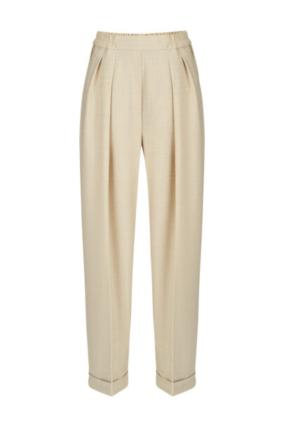 Emma merino wool trousers cream
