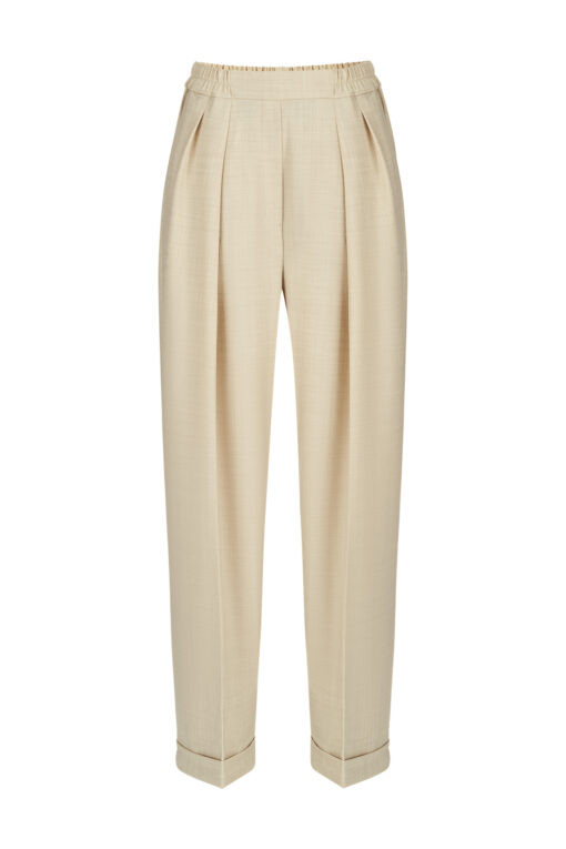 Emma merino wool trousers cream
